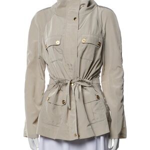 St. John Tan Utility Jacket with Gold Buttons